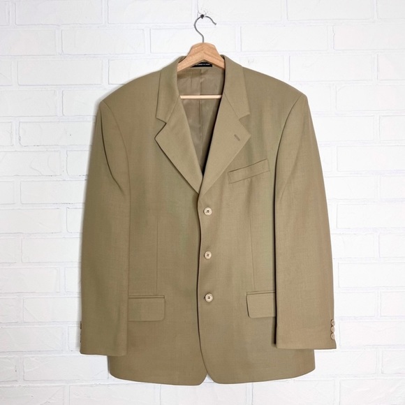Orvieto tan 100% wool oversized blazer 42 - Picture 3 of 12
